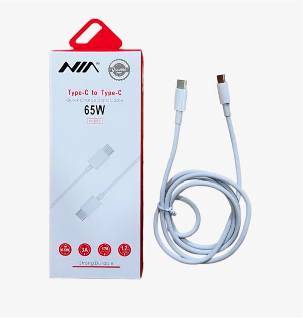 Cable De Carga Tipo C A Tipo C 65w NIA XC-023_niacolombia.shop